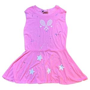 Firehouse pink splatter tank tennis dress girls size small NWT
